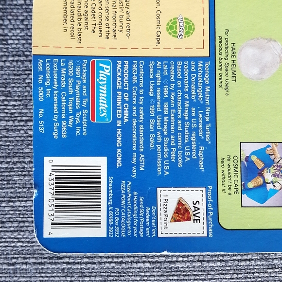 1991 Space Usagi Unpunched TMNT Playmates Teenage Mutant Ninja Turtles - Picture 7 of 8